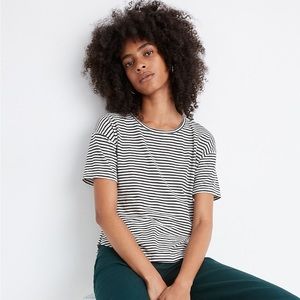 Whisper Cotton Crewneck Tee in Simone Stripe